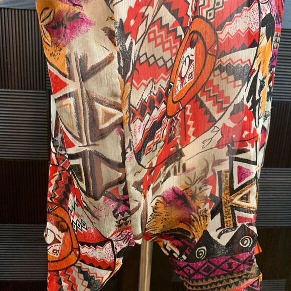 Vintage abstract tribal pattern button down blouse - Picture 3 of 7